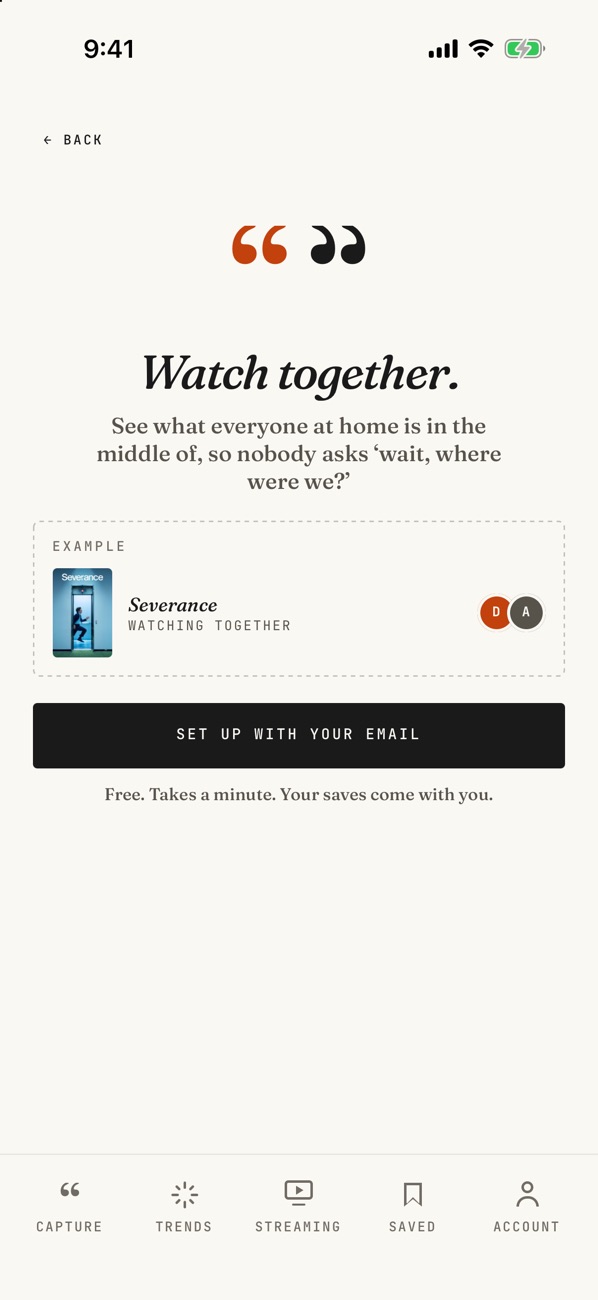 Heard’s Household screen: “Watch together.”